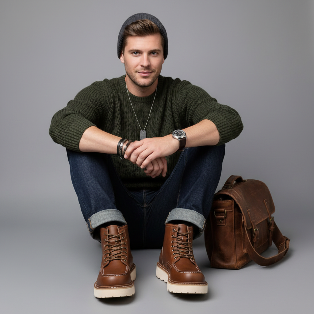 Black Lace-Up Ankle Boots | Durable Leather Footwear 2