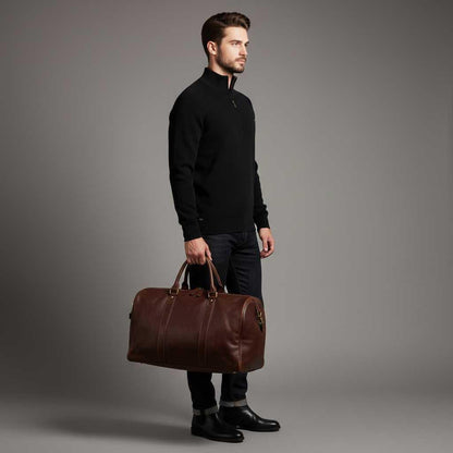 Men's Black Half-Zip Jumper | Slim Fit Knitwear