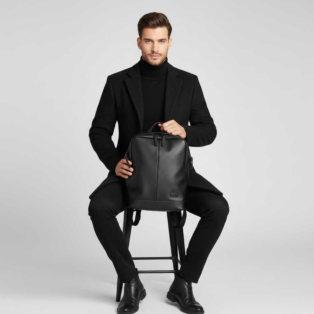 Men's Long Coat | Notched Lapel Overcoat