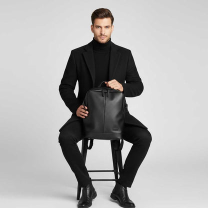 Men's Long Coat | Notched Lapel Overcoat