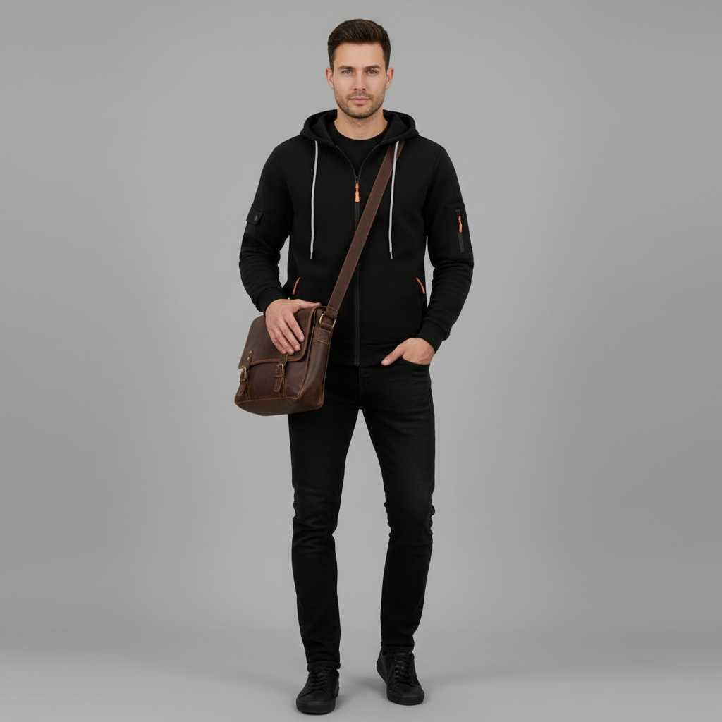 Men's Utility Zip-Up Hoodie | Casual Sweatshirt