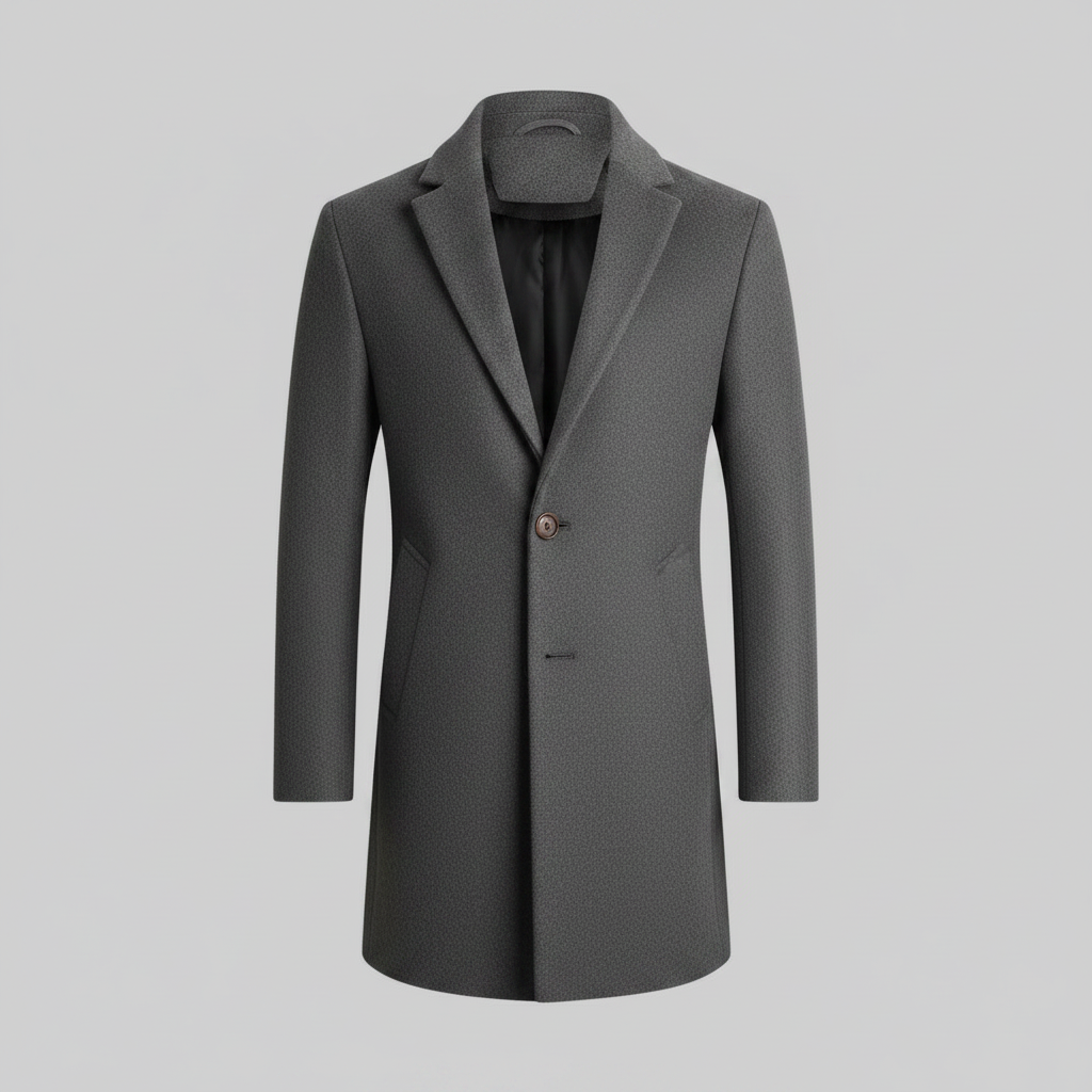 Men's Long Coat | Notched Lapel Overcoat 6