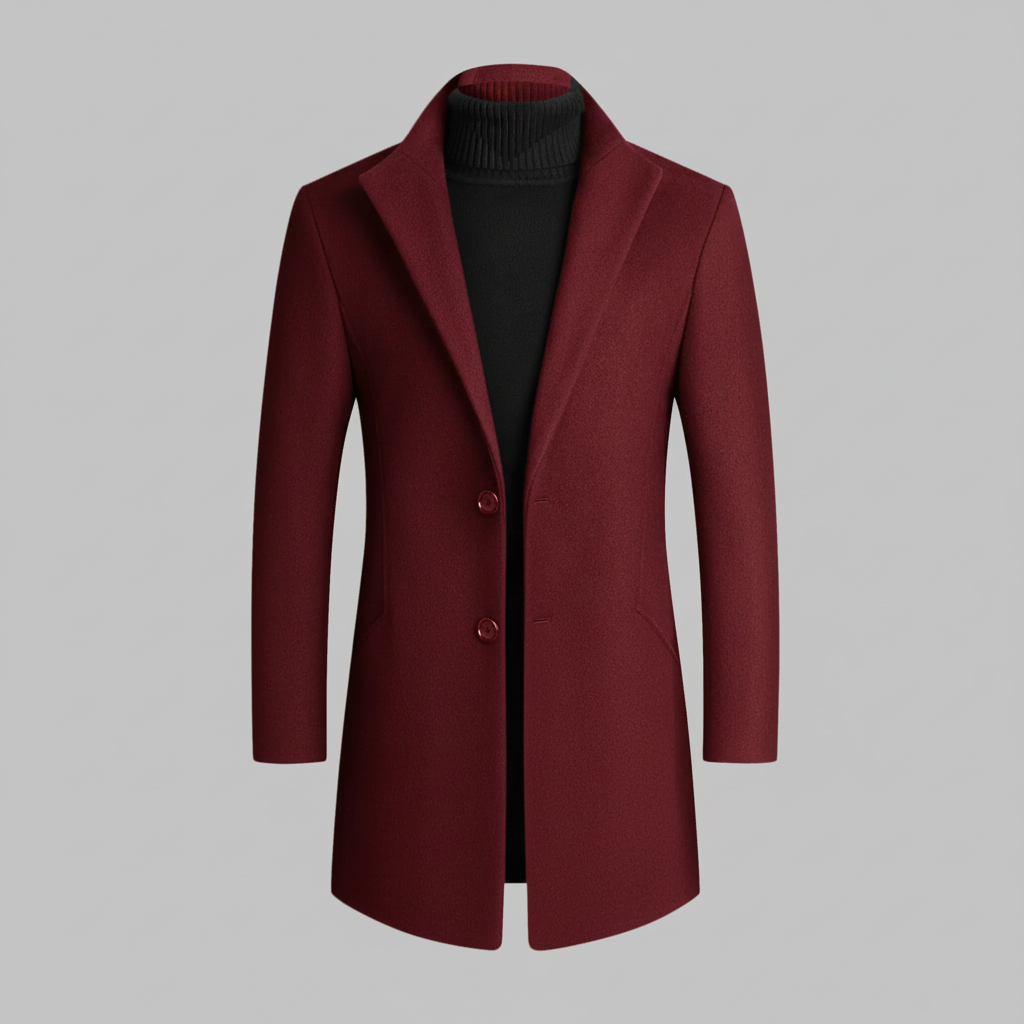 Men's Long Coat | Notched Lapel Overcoat 7