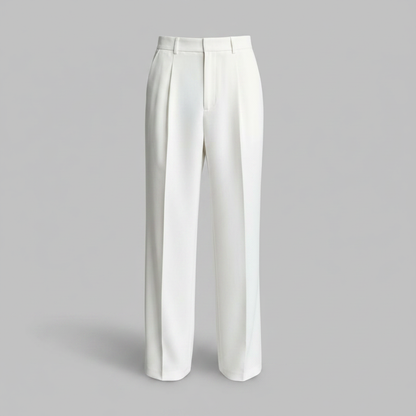 Men's Straight Fit Pleated Trousers | Formal Pants 0