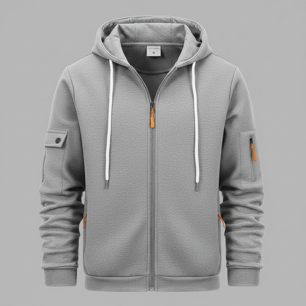 Men's Utility Zip-Up Hoodie | Casual Sweatshirt 0