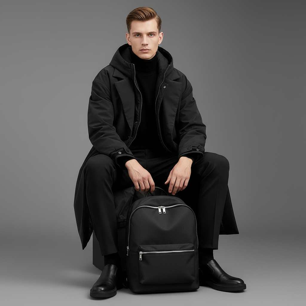 Men's Waterproof Puffer Trench Coat | Long Hooded Jacket 1