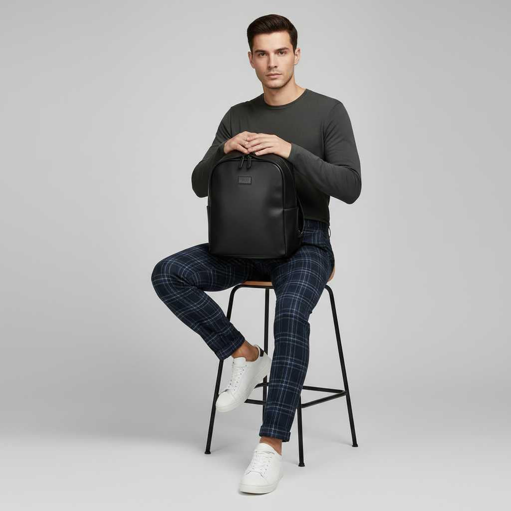 Sasha Checked Chino Pants | Men's Casual Trousers