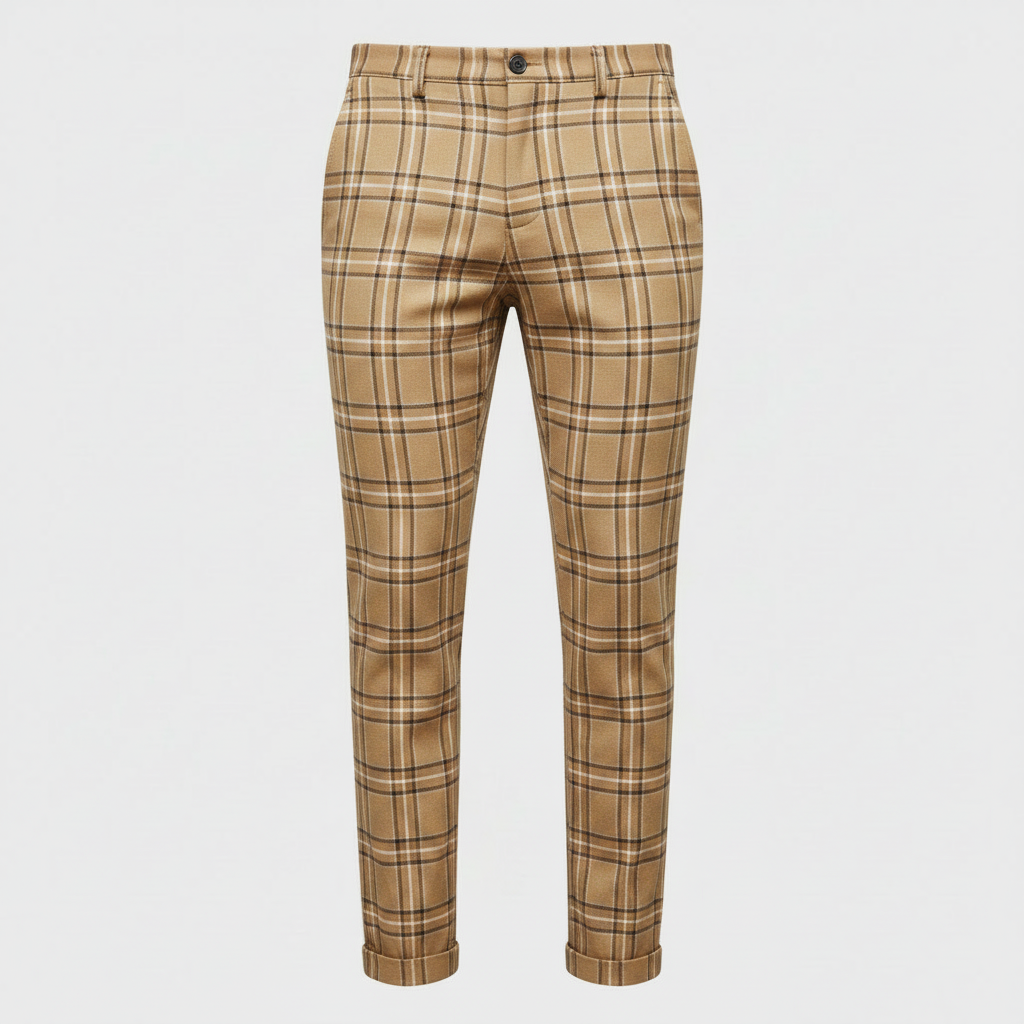 Sasha Checked Chino Pants | Men's Casual Trousers 7