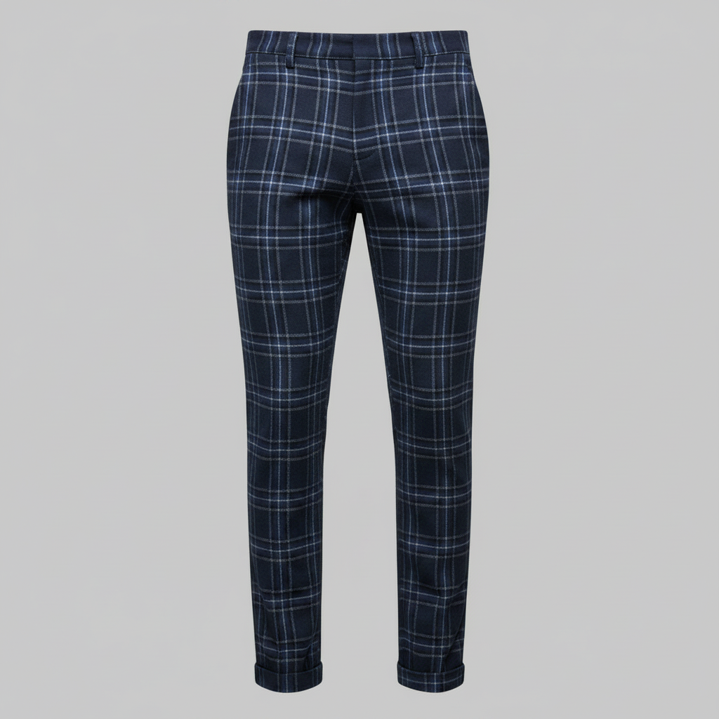 Sasha Checked Chino Pants | Men's Casual Trousers 8
