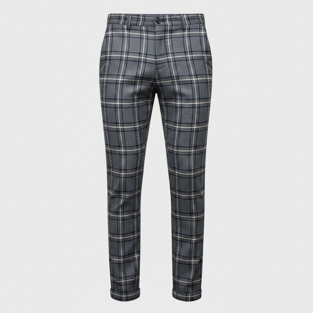 Sasha Checked Chino Pants | Men's Casual Trousers 9